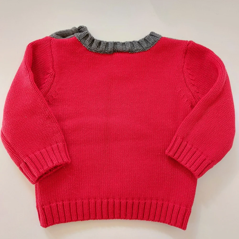 Reindeer & Snowflake Christmas Sweater 6-12 months holiday red‎ Gymboree